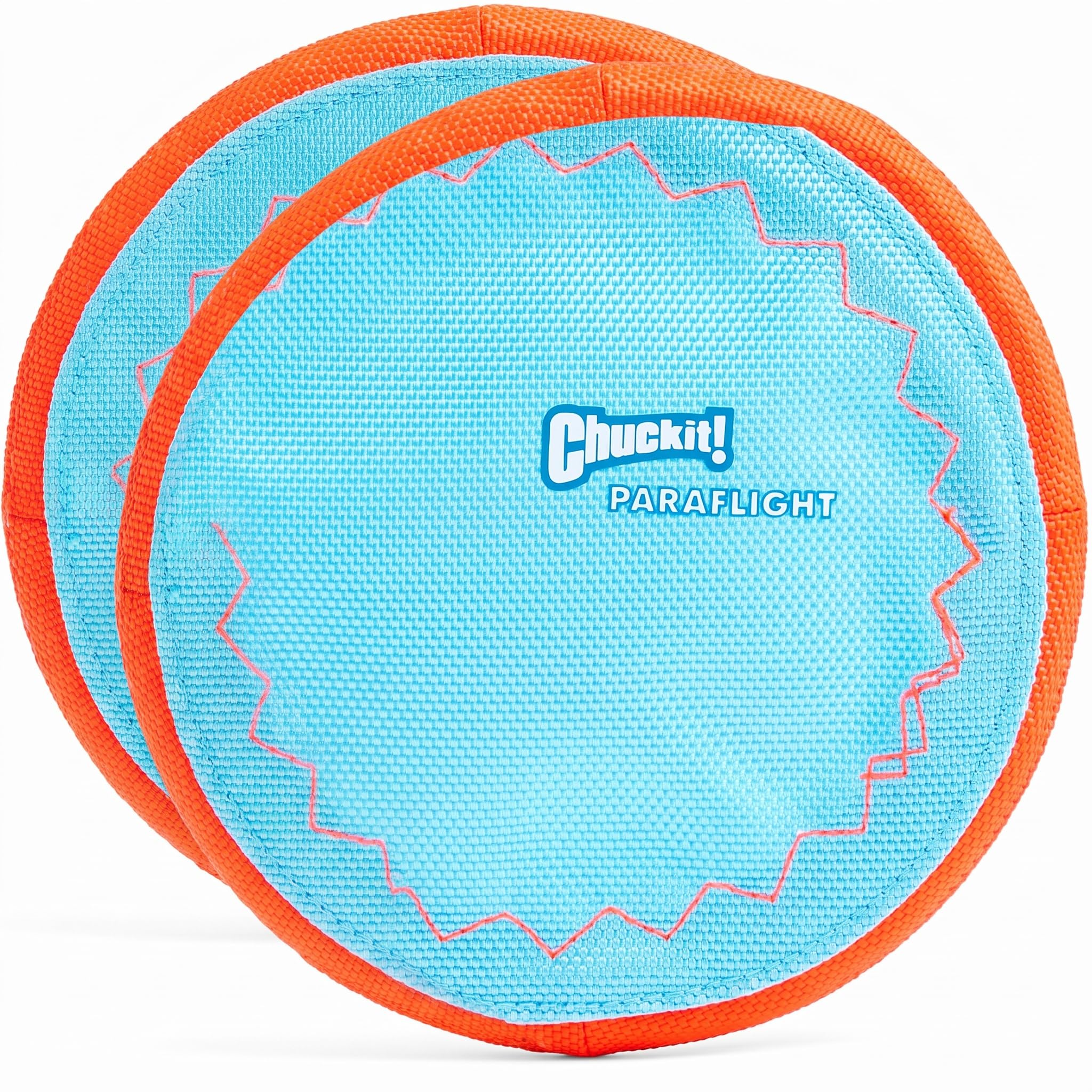Chuckit! Paraflight Flying Disc Dog Toy - Water Floating Flyer - Durable Nylon Construction with Soft Rubber Edges - for Small and Medium Dogs - Size Small - 6.75" L x 6.75" W (Pack of 2)