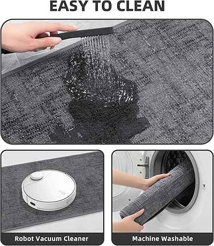 Miniatura 6 de YIHOUSE Tapete de baño antideslizante, pequeño, absorbente, de secado rápido, para el suelo del baño, delgado, para debajo de la puerta, lavable de