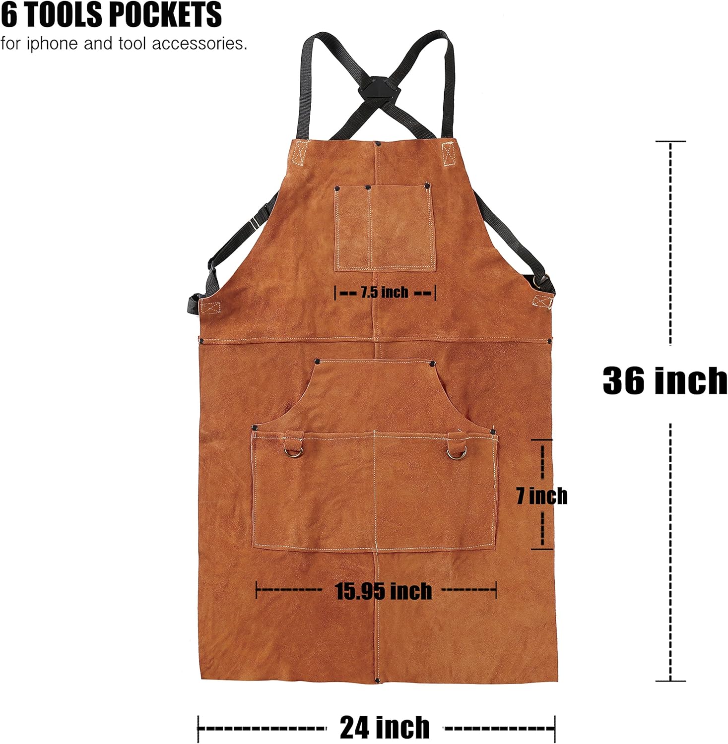 Leather Welding Apron with Gloves and Sleeves - Heat & Flame-Resistant Work Shop Aprons, Adjustable M to XXXL for Men & Women