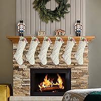 Vista 2 de Medias tejidas para Navidad, color tinto, verde y marfil