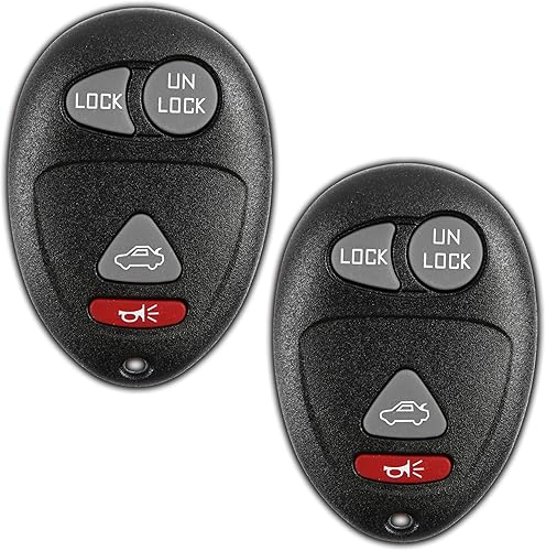 2 llaveros KeylessOption para Buick Century Rendezvous Regal Oldsmobile Intrigue Pontiac Aztek Grand Prix Remote, 4 botones L2C0007T, guía de