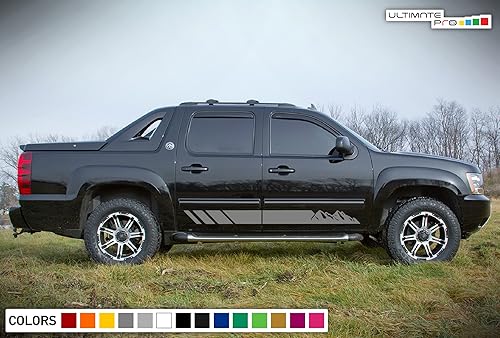 Miniatura 4 de Offroad Mountain Stripes - Calcomanía de vinilo compatible con Chevrolet Avalanche 2007-2013 (negro)