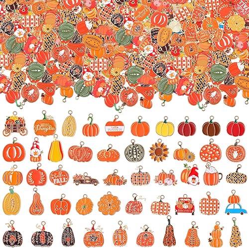 Cunno Dijes de otoño para hacer joyas, calabaza, otoño, Acción de Gracias, para manualidades, pulseras, collares, aretes, fabricación y decoración