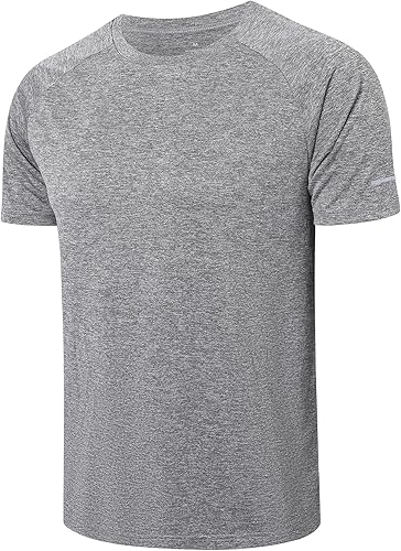 Miniatura 4 de Frueo Paquete de 3 camisetas de entrenamiento para hombre, ajuste atlético, secado rápido, absorbe la humedad, camisetas deportivas de malla.