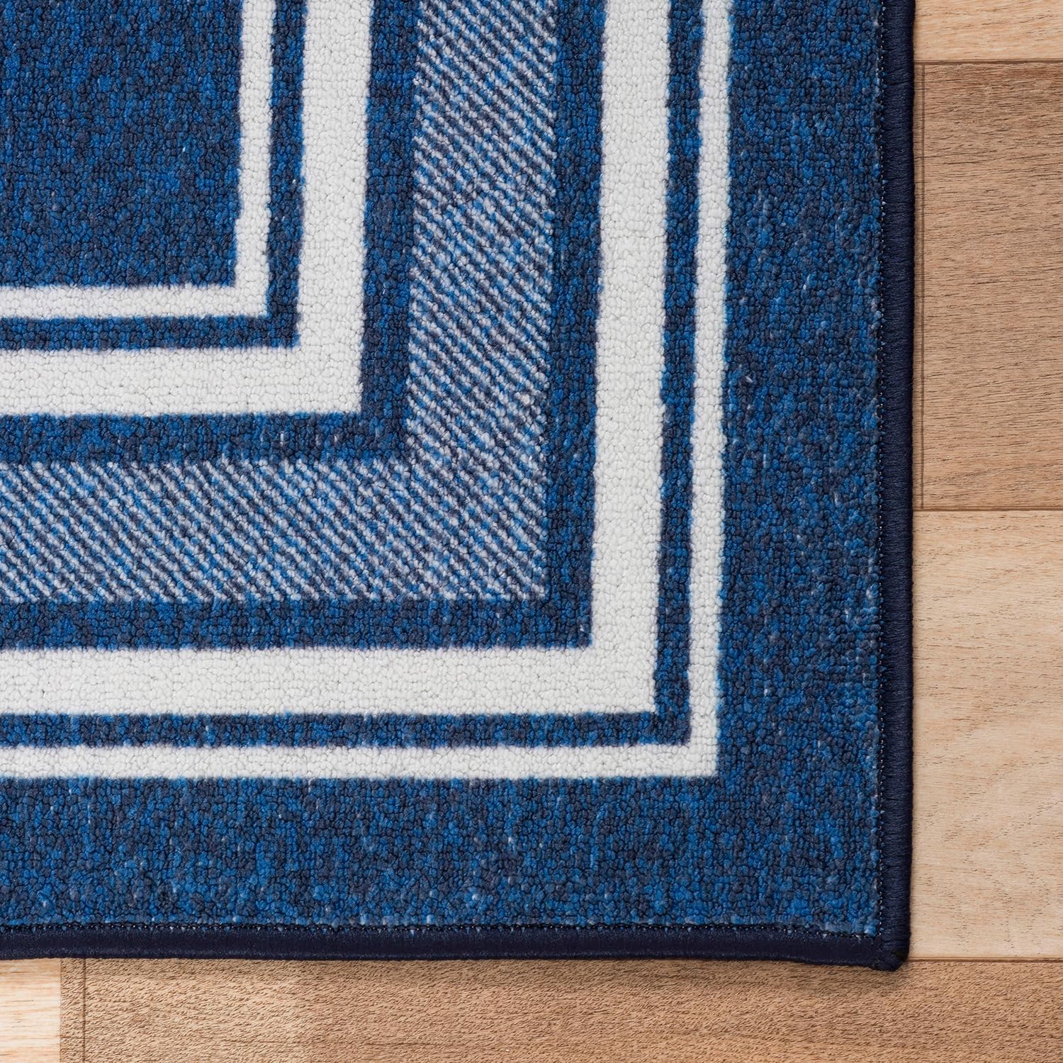 Beverly Rug Non Slip Area Rugs 2x3 Modern Bordered Non Skid Rubber Backing Soft Entryway Rug for Living Dining Room Easy to Clean Non Shedding Kitchen Bedroom Indoor Carpet 2 x 3 Navy