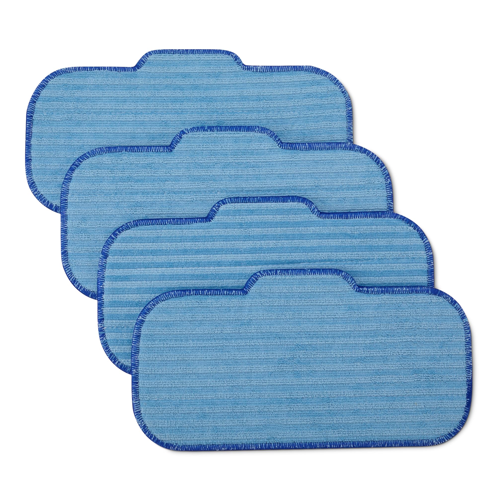 Amazon Basics Ersatzpads für Dampfwischer, waschbar, für alle Hartböden, 30.5 x 14 x 0.5 cm, Blau, 4er-Pack