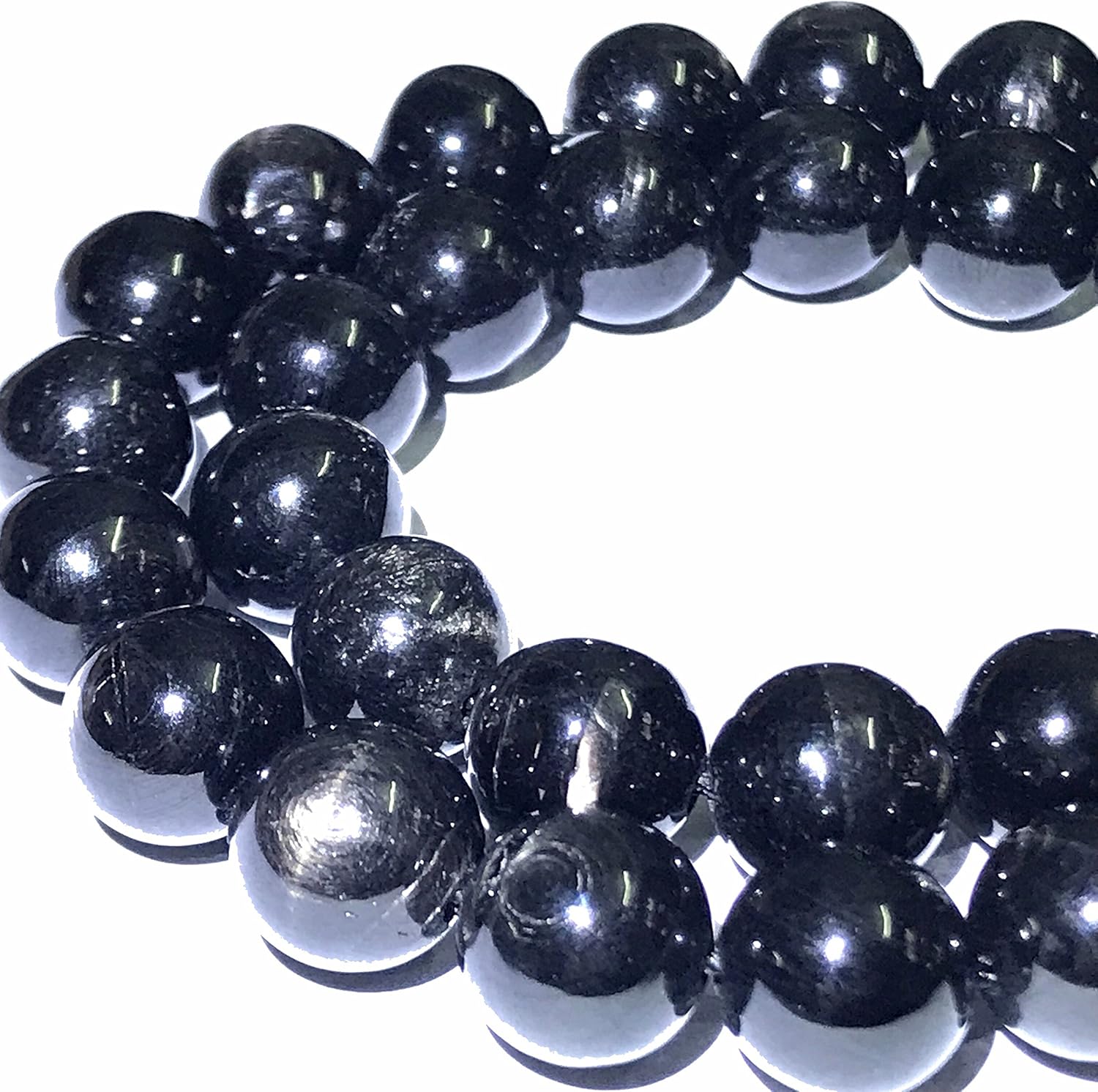 ABCGEMS Midnight Aura Hypersthene Beads from Canada (Stunning Metallic Sheen & Mirror-Like Finish) Beading & Crafting Supplies - Jewelry Making - Smooth Round 10mm