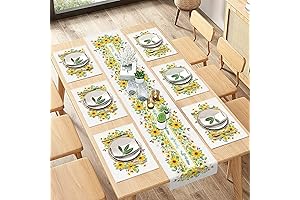 ArtSocket Floral Table Runner and Placemats Set of 6: Refresh Your Dining...