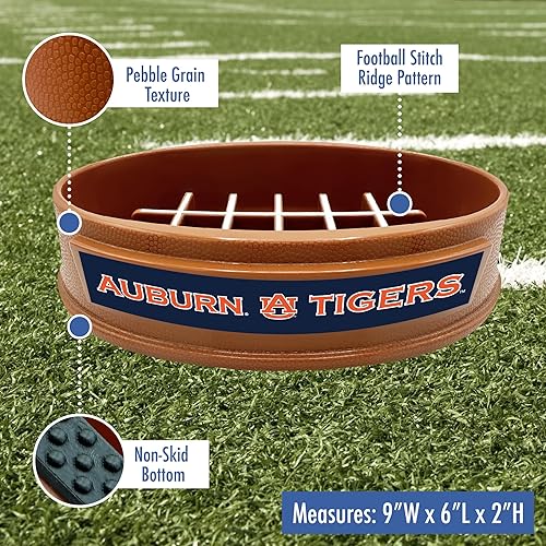 Miniatura 296 de NCAA Super-Bowl Iowa Hawkeyes - Cuenco para perros de alimentación lenta con diseño de fútbol para una digestión saludable. Cuenco antideslizante