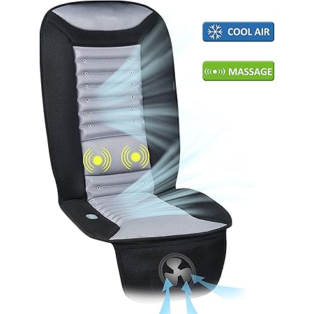 Amazon Snailax冷却カーシートクッションでクール2レベル車ファンと2振動マッサージャーmotors On Lower Back カー シート冷却パッドの車トラック オフィスやホーム使用al252 シートカバー 車 バイク