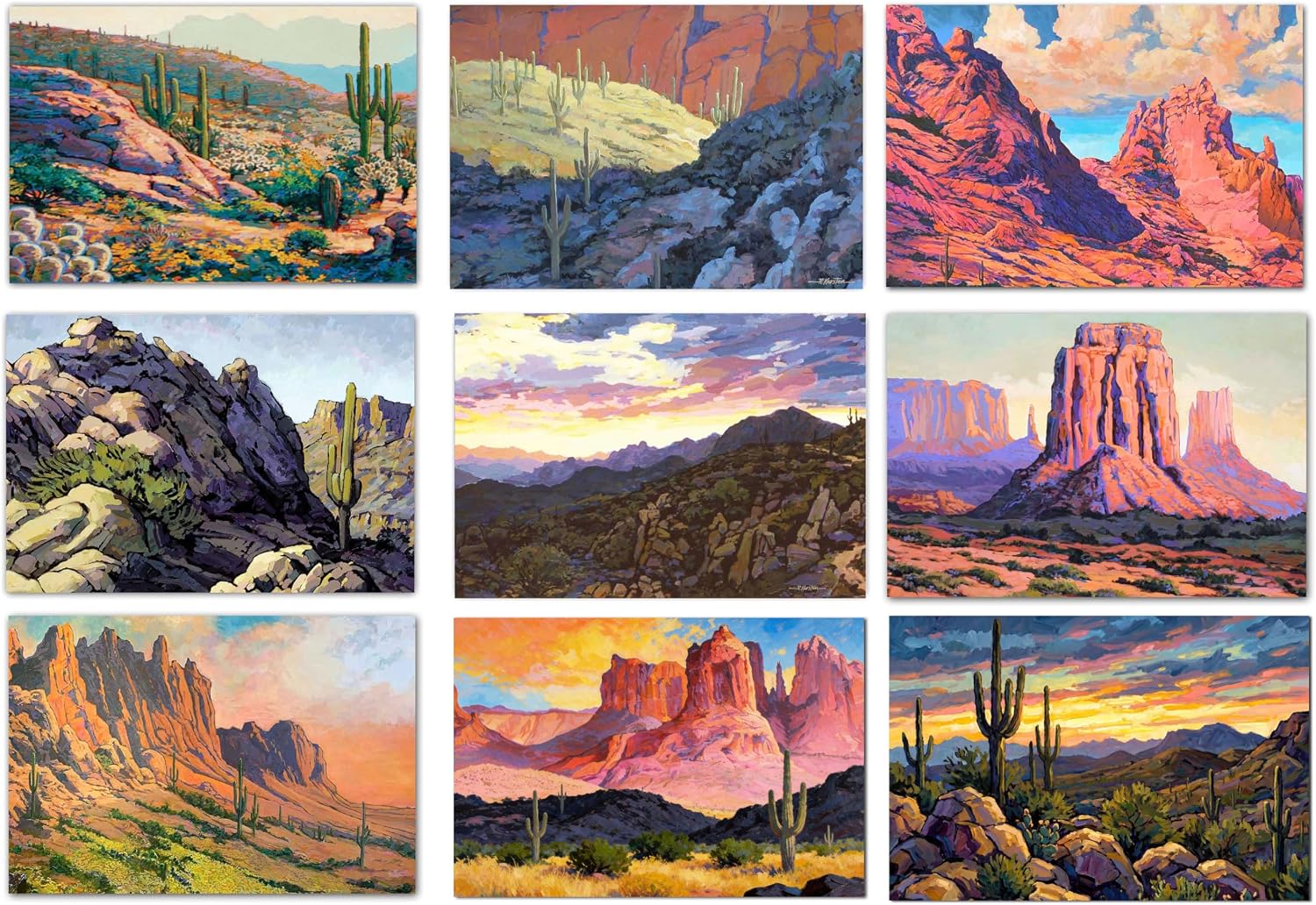 Stonehouse Collection Assorted Arizona Desert Postcards, 45 Pack, 4x6 Inch Southwest Desert Postcards, Blank Back, No Envelopes Needed, Thick Glossy Cardstock, Made in USA (Assorted)