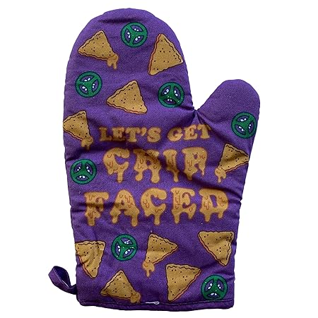 Crazy Dog T-Shirts Let's Get Chip Faced Oven Mitt Funny Cinco De Mayo Nachos Mexican Food Kitchen Glove (Oven Mitts)