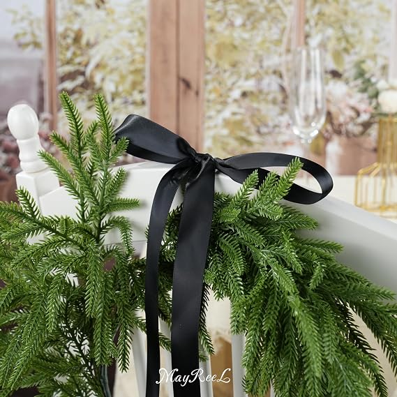 MAYREEL Black Satin Ribbon 1 Inch Double Faced 50 Yards | Bouquets, Invitations, Bows, Gift Wrapping, DIY Crafts, Wedding, Bridal Shower, Party, Sewing Decorations