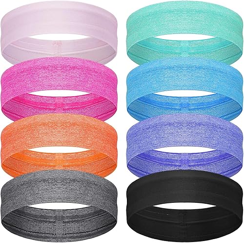 8 diademas antideslizantes elásticas para correr y deportes, diadema de entrenamiento de silicona, para yoga, banda elástica para el cabello, para