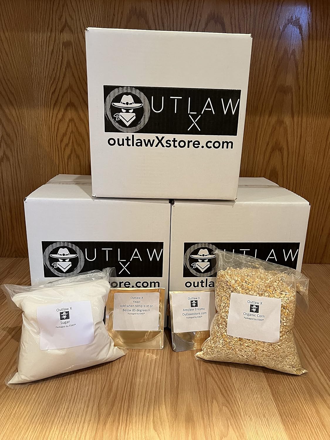 Organic Complete Corn Whiskey Mash & Fermentation Kit Moonshine by Outlaw X