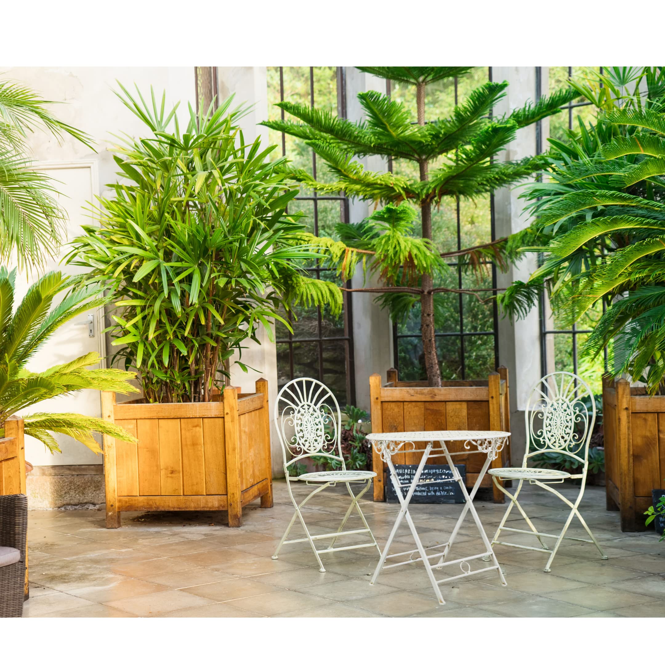 Biscottini Tavolo pieghevole da esterno 70x76 cm | Tavolino pieghevole da balcone e giardino in ferro battuto