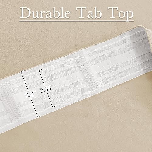 Miniatura 5 de StangH Cortinas de terciopelo beige de 108 pulgadas de largo para sala de estar, pestañas traseras, oscurecimiento de habitación, cortinas