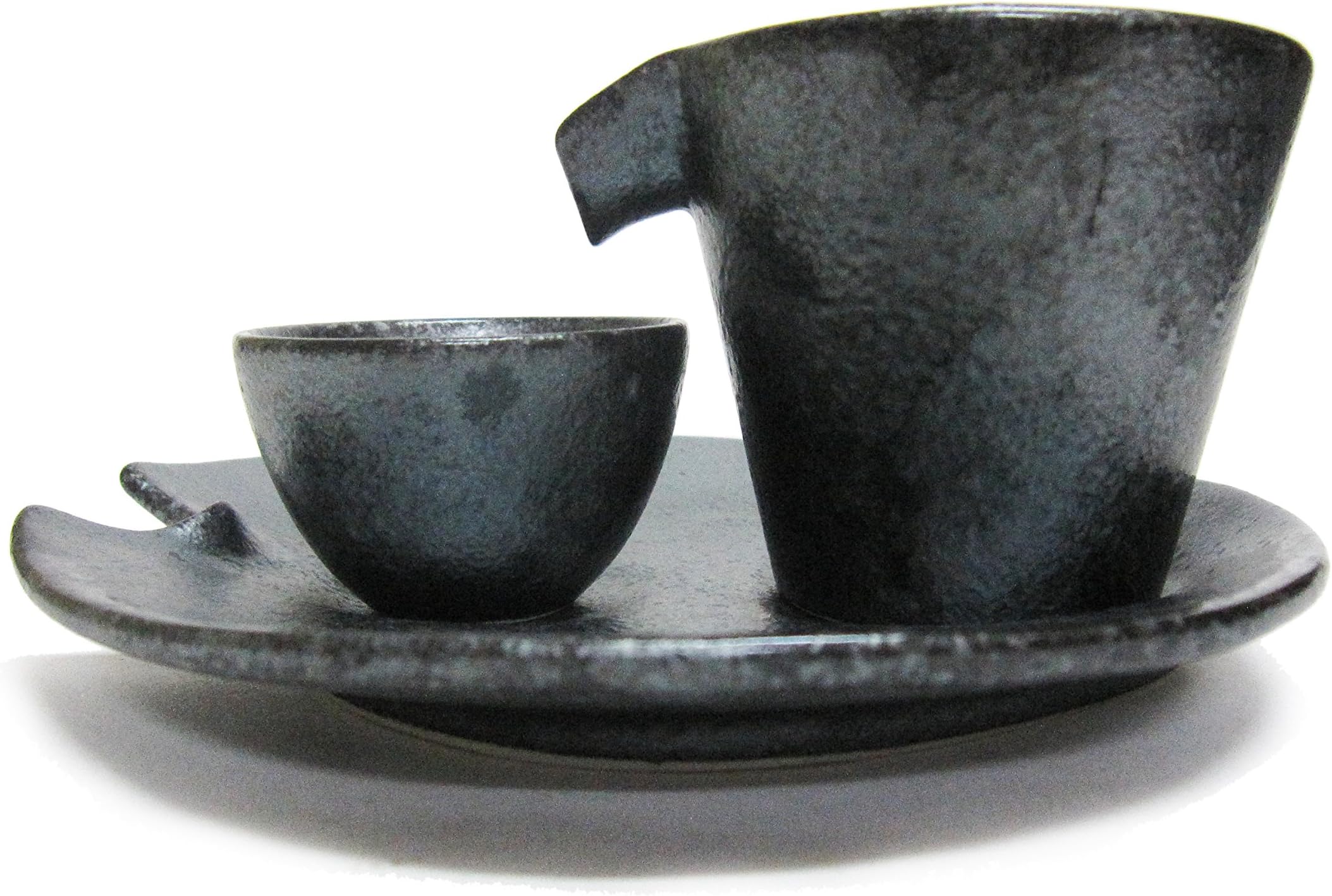 Kaneko Kohyo sizzle cold sake instrument set black silver