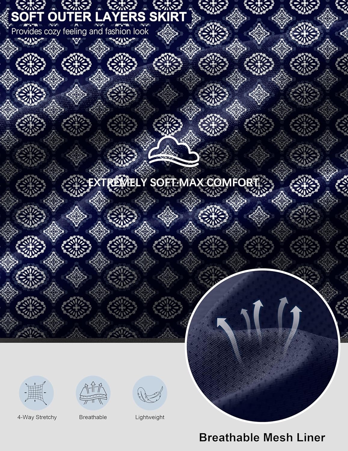 G Gradual 19" Skorts for Woman Knee Length Golf Skirt Long Athletic Tennis Skorts for Women Dressy Casual with Shorts Pockets - Image 6