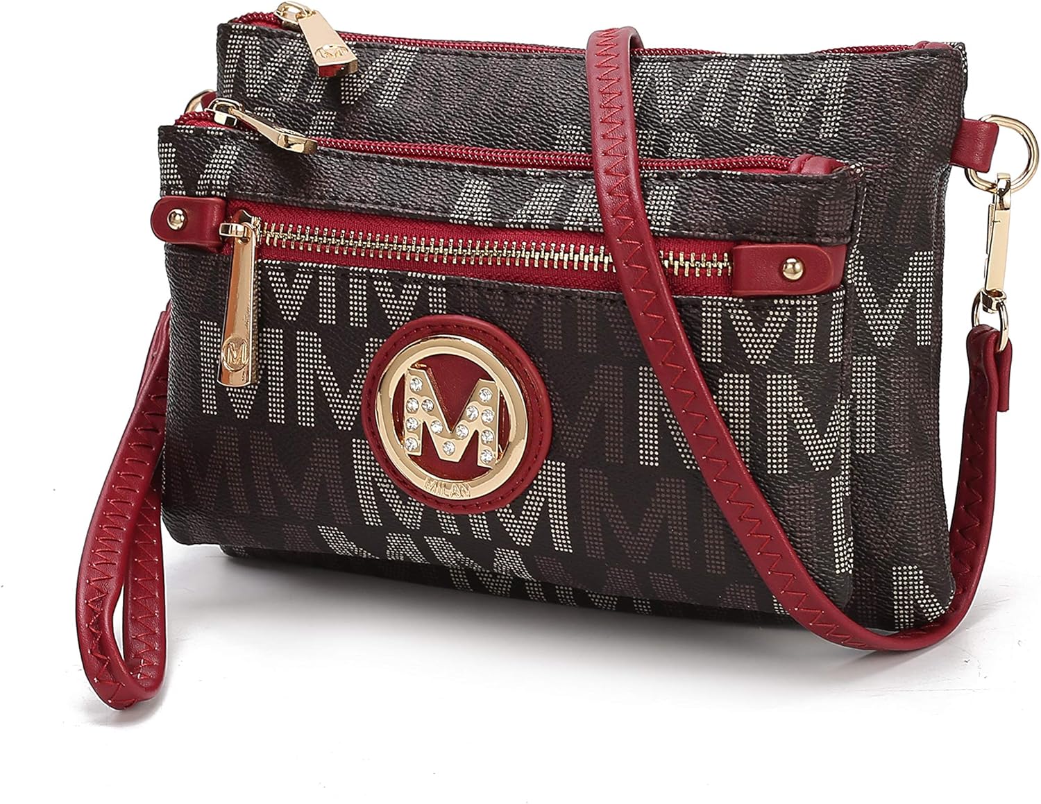 MKF Collection 2 in 1 Crossbody Bags for Women, Wristlet Purse - Ladys Small PU Leather Messenger Handbag by Mia K