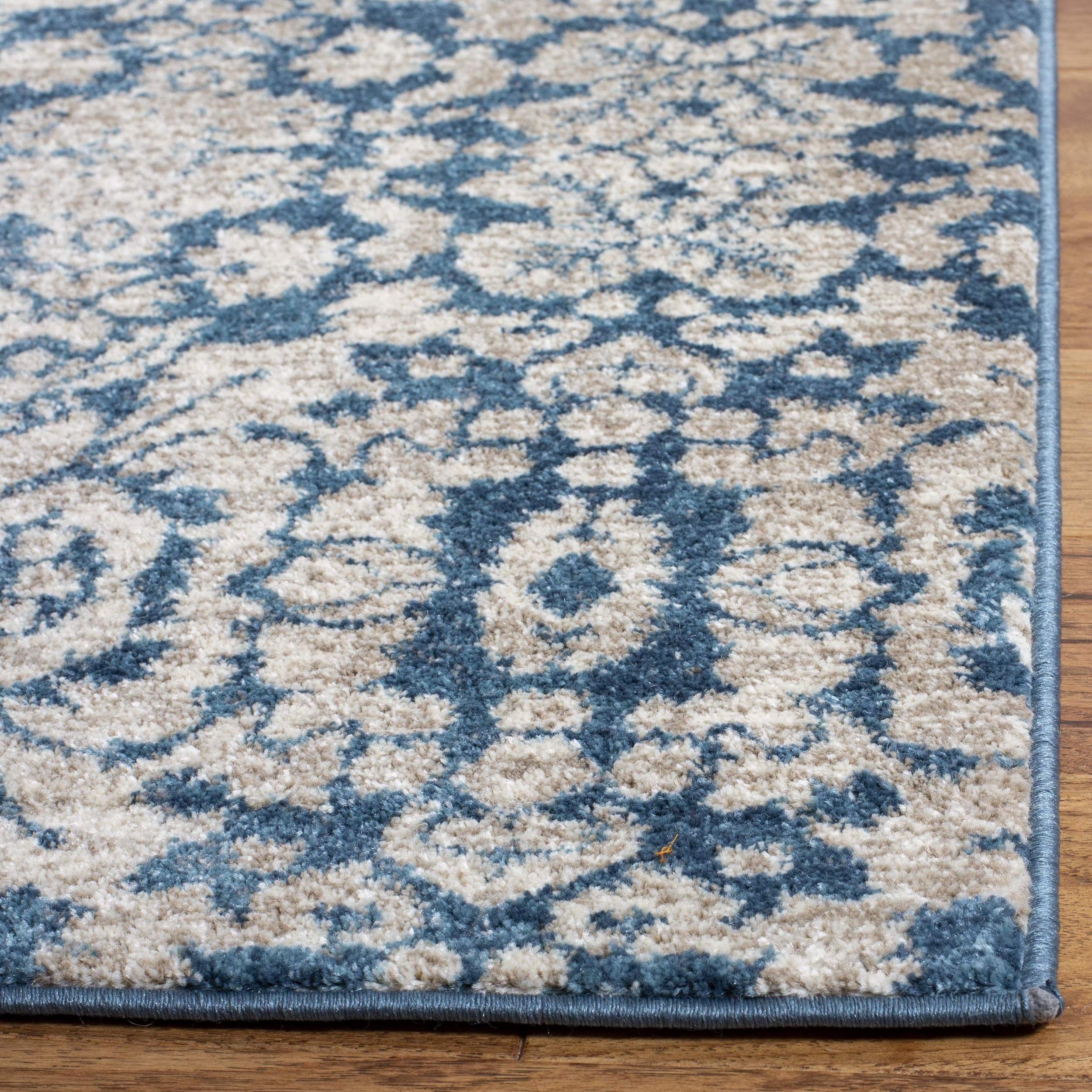 SAFAVIEH Tapis Traditionnel Pour Salon, Salle à manger, Chambre à coucher - Sofia Collection, Tapis à poil court, Bleu et beige, 122 X 170 cm