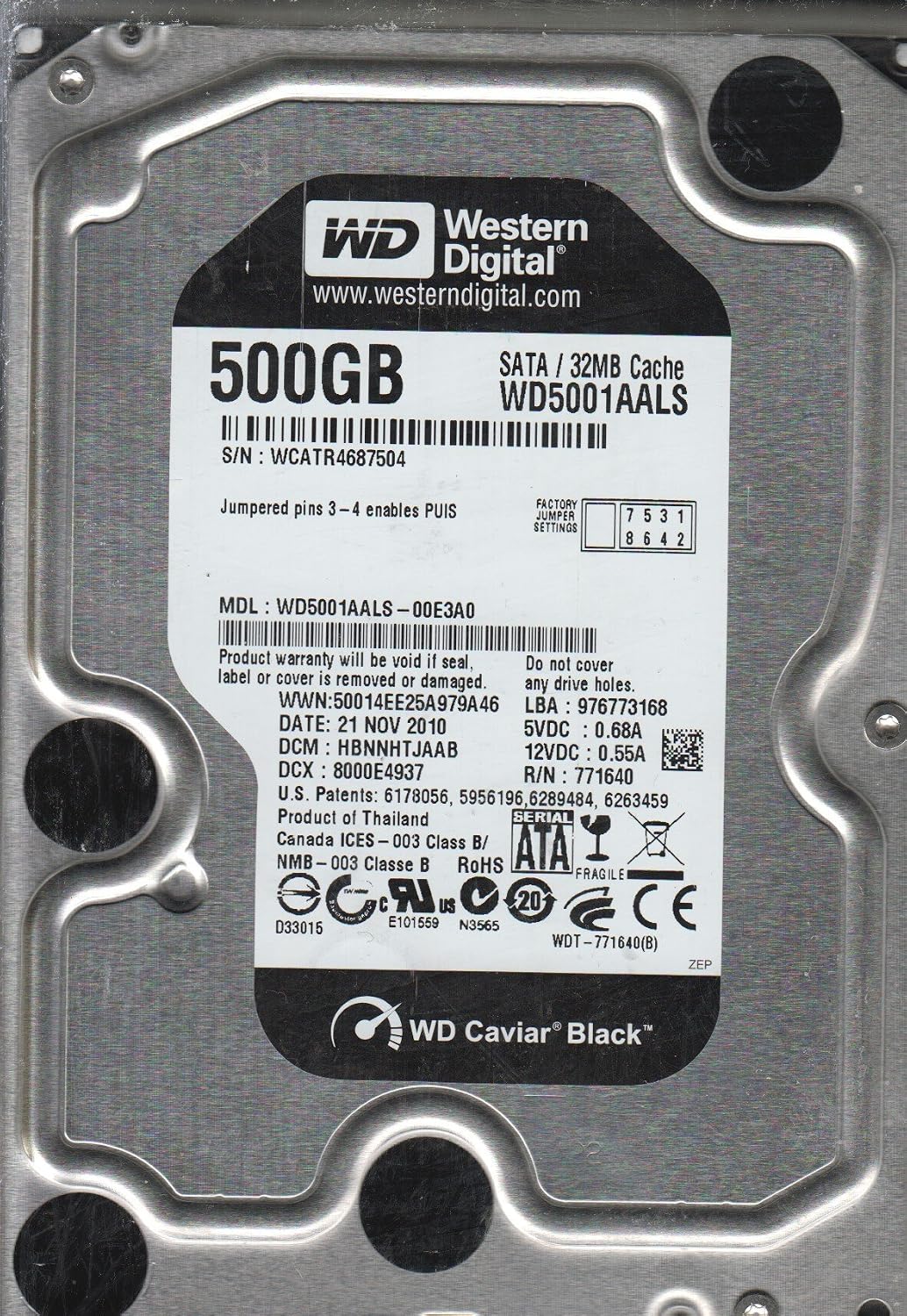 Western Digital WD Green 500GB 3.5" Internal HDD - Newegg.com
