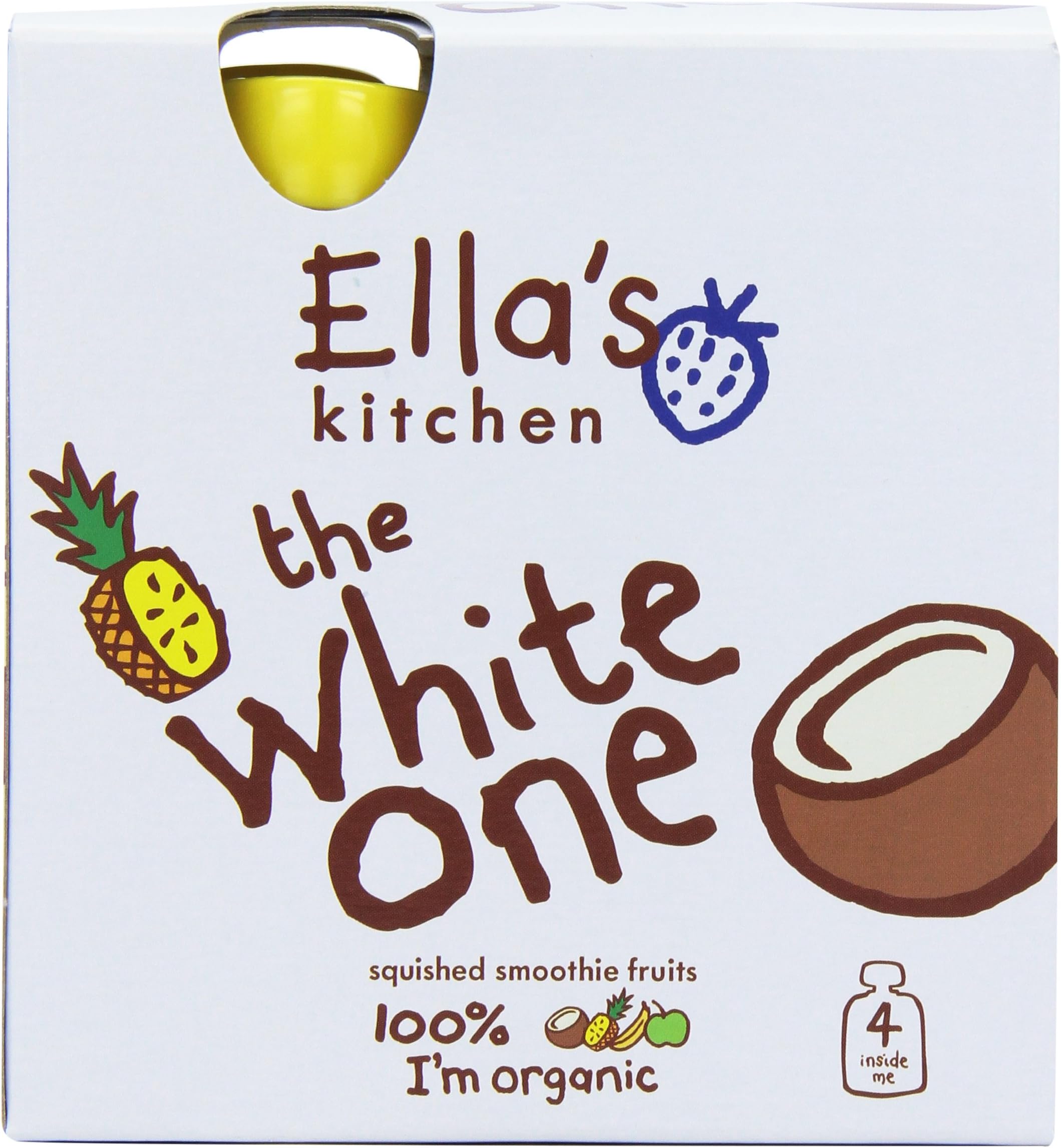 Ellas Kitchen Organic The White One Fruit Smoothie 4x90 g (Pack of 3, Total 12 Pouches)