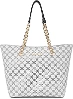 Vista 109 de Montana West Bolso de mano para mujer con asa superior con cadena Gris/Negro