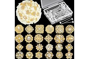 124 Pcs Gold Brooches for Bouquets
