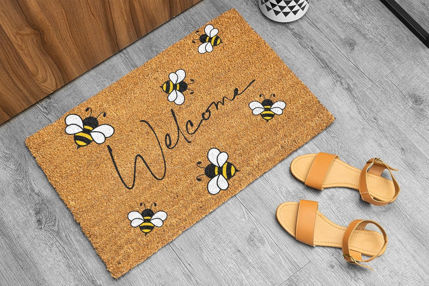 Generic Bee Welcome Mats - Bees Outdoor Door mat - Colorful Spring Door Mat Indoor Entrance Cute Decorative Outdoor Doormats Non Slip Outside Door Mats for Front Door Rugs