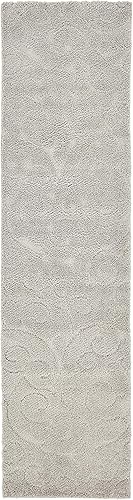 Unique Loom Floral Shag Collection - Alfombra tallada, 2 pies 7 pulgadas x 10 pies, color gris