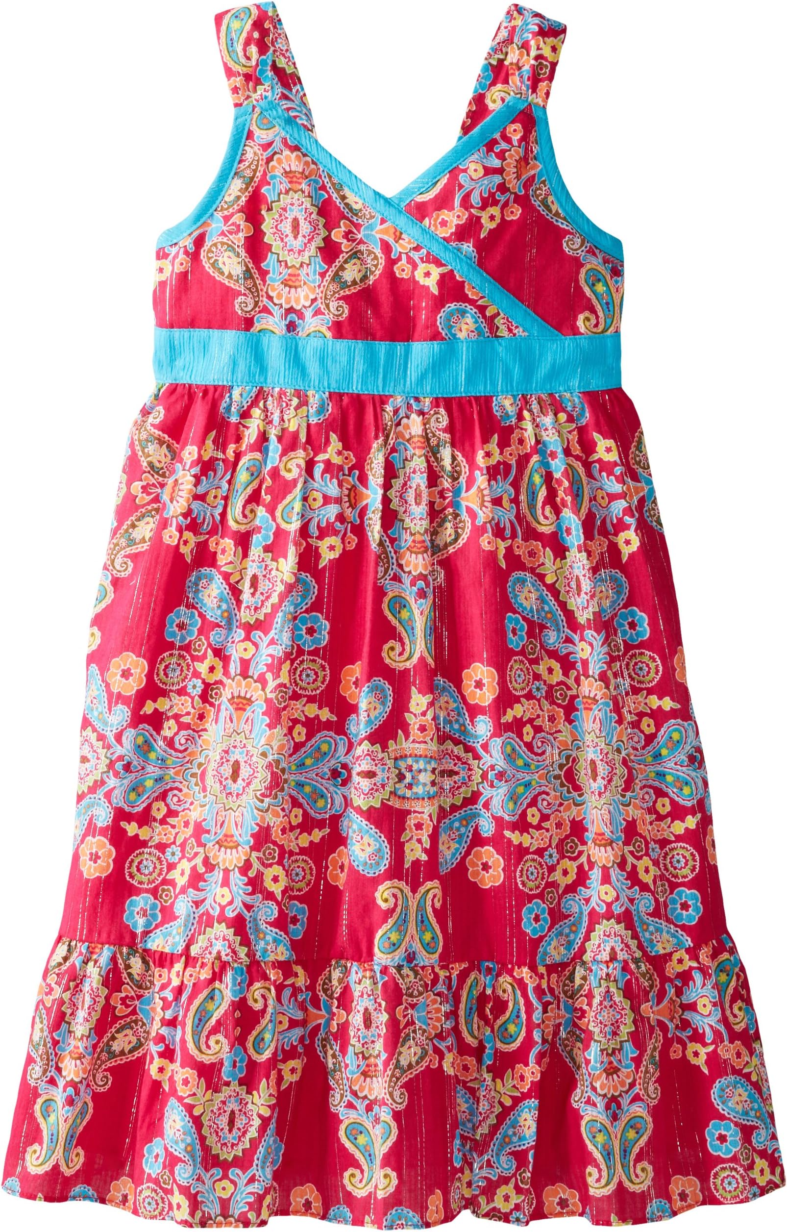 Bloome Big Girls' Printed Sundress with Contrast Trim