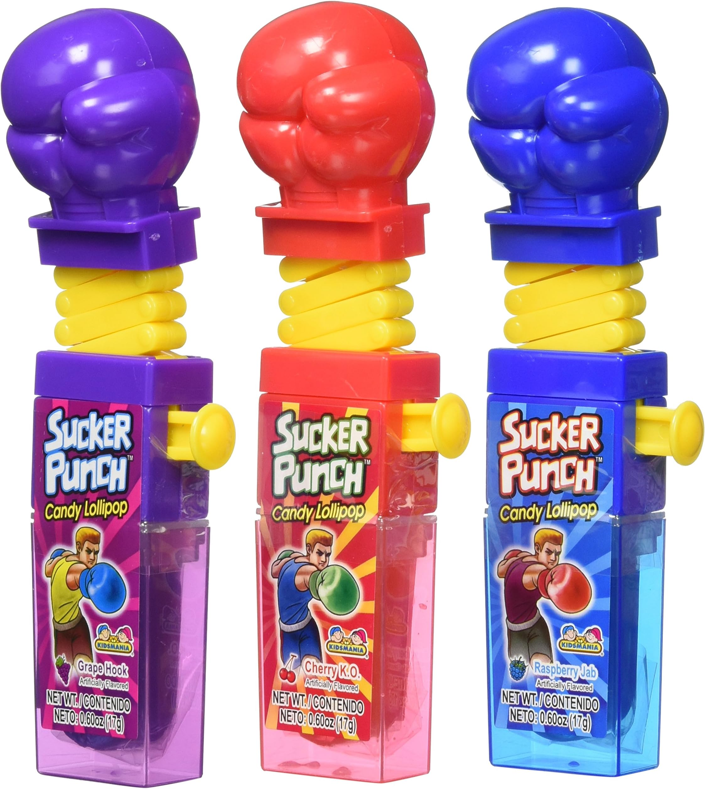 Kidsmania Sucker Punch Candy Lollipop, 12 Count