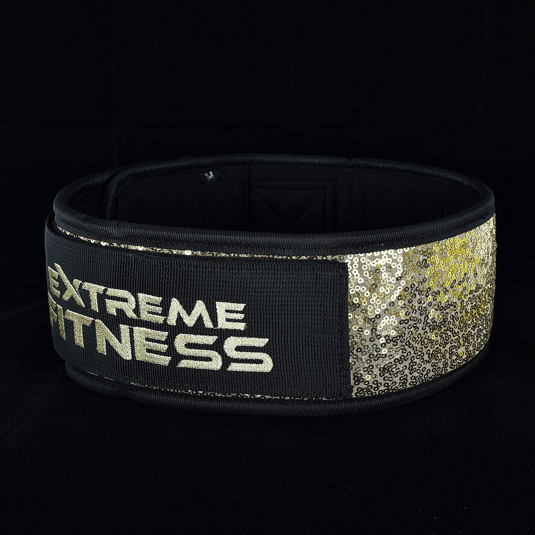 Extreme Fitness Womens Weightlifting Belt Self Locking Olympic Weight Lifting, Premium Sparkle Belt 4 Inches, Back Support For Power Lifting, Bodybuilding and Functional Fitness Athletes