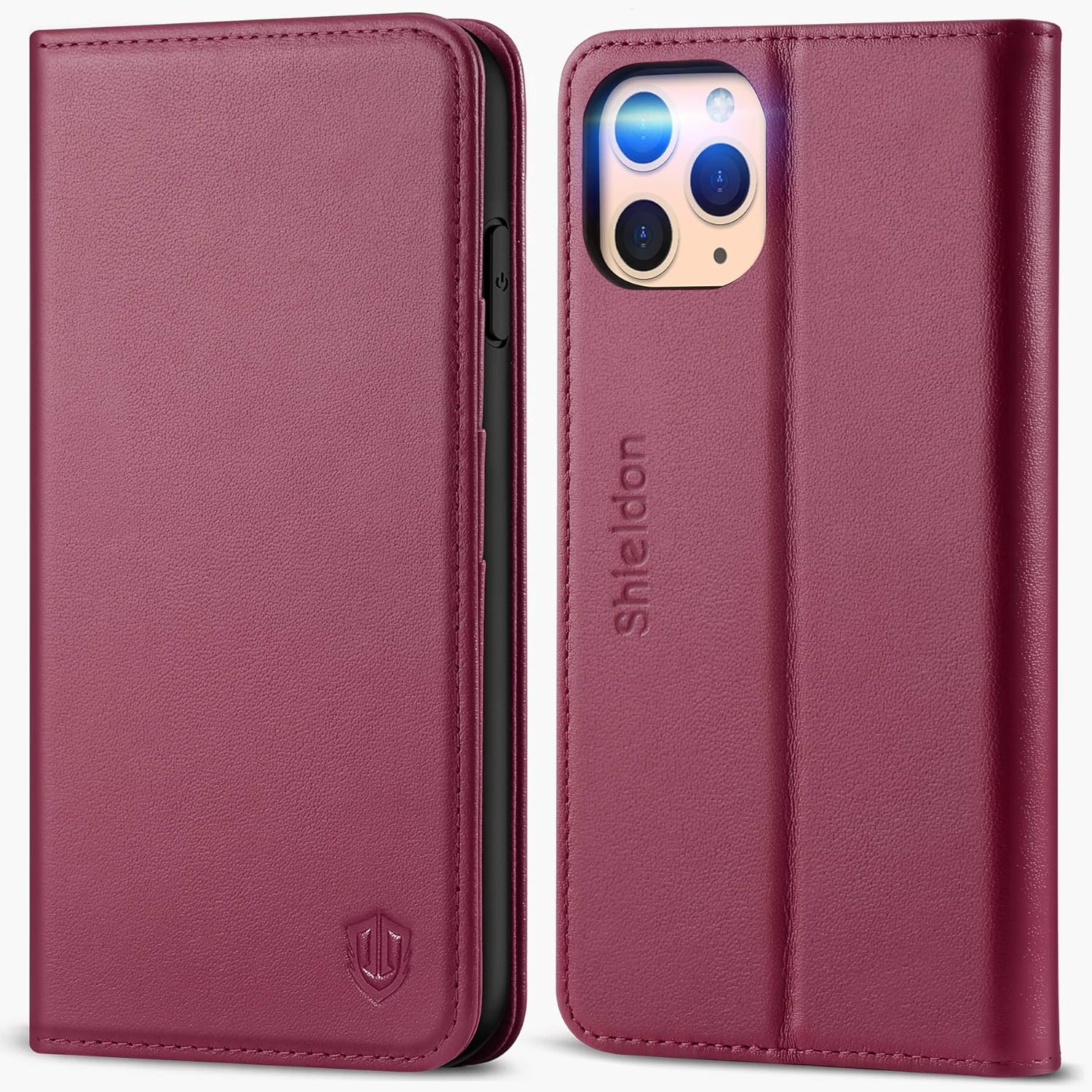 Shieldon Iphone 11 Pro Max ケース 爆売りセール開催中 手帳型 アイフォン11 Max 本革レザー 衝撃吸収tpu素材 カード入れ 財布型 Rfid技術 6 5インチ オートスリープや横置きスタンド機能付き マグネット式 バイオレットレッド 19