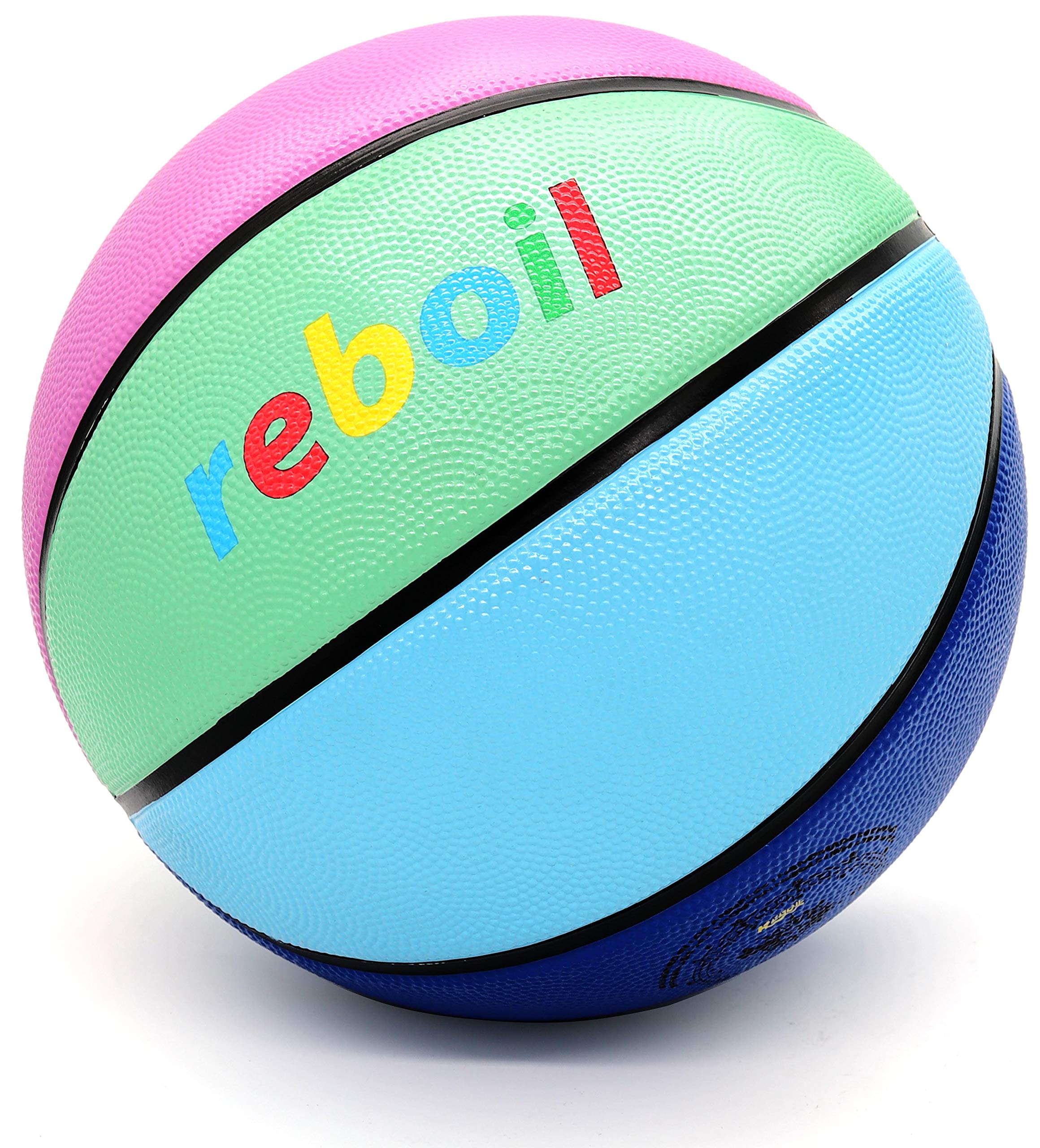 REBOILPHASE Kids Basketball Size 4 (25.5")–for Kids Basketball Gift- Colorful Rubber Basketball Series
