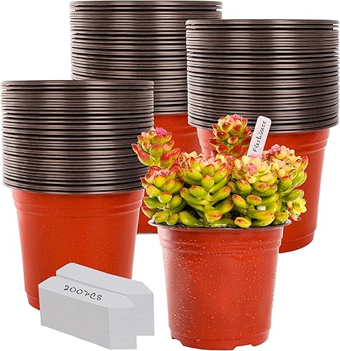 Miniatura 10 de TDHDIKE Macetas de Plástico para Vivero de 4" Pequeñas (50 piezas) Macetas para Plántulas de Flores Contenedor Macetas para Iniciar Semillas