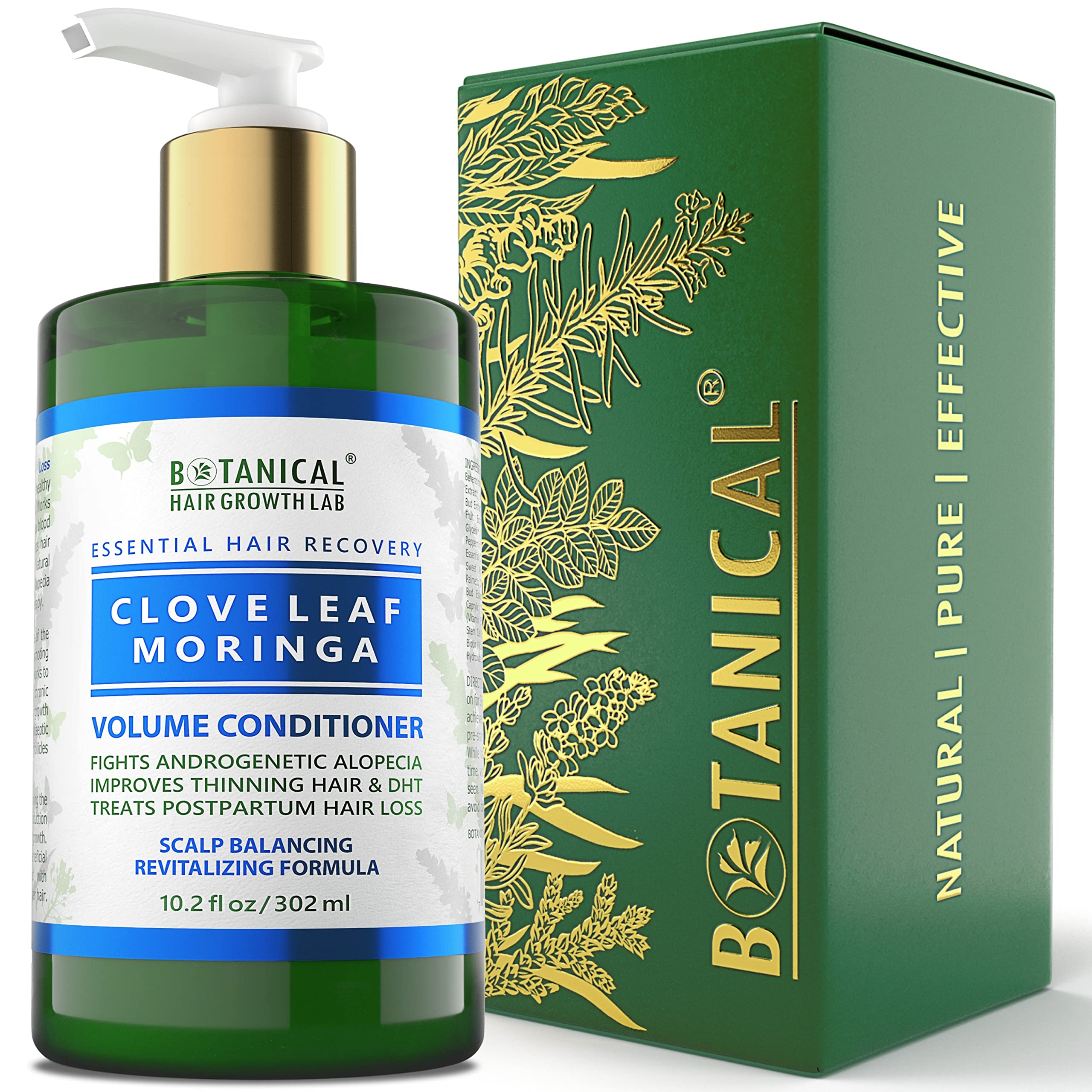 Botanical Hair Growth Lab - Intensive Conditioner - Clove Leaf Moringa - Scalp Balancing Hair Thinning Prevention - 10.2 Fl Oz (Pack of 1)