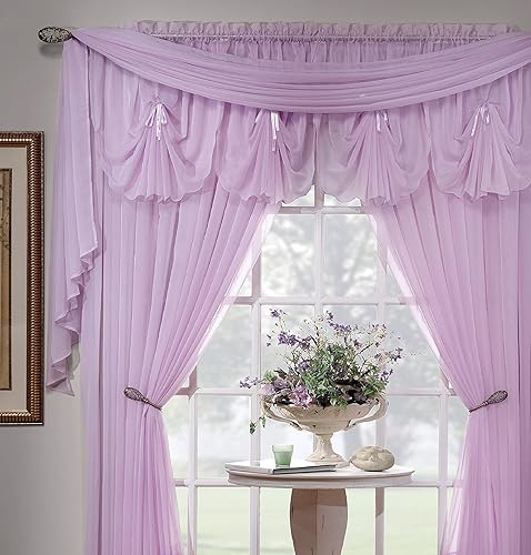 Vista 914 de Today's Curtain - Cortina Emelia de gasa original, panel de 84 pulgadas, negro, 60 pulgadas de ancho x 84 pulgadas de largo