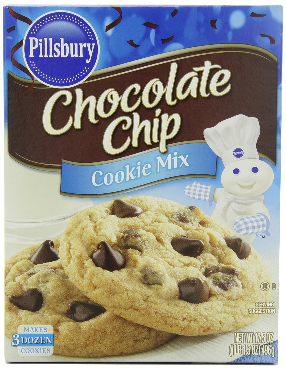 Pillsbury Chocolate Chip Cookie Mix, 17.5 Ounce (Pack of 12)