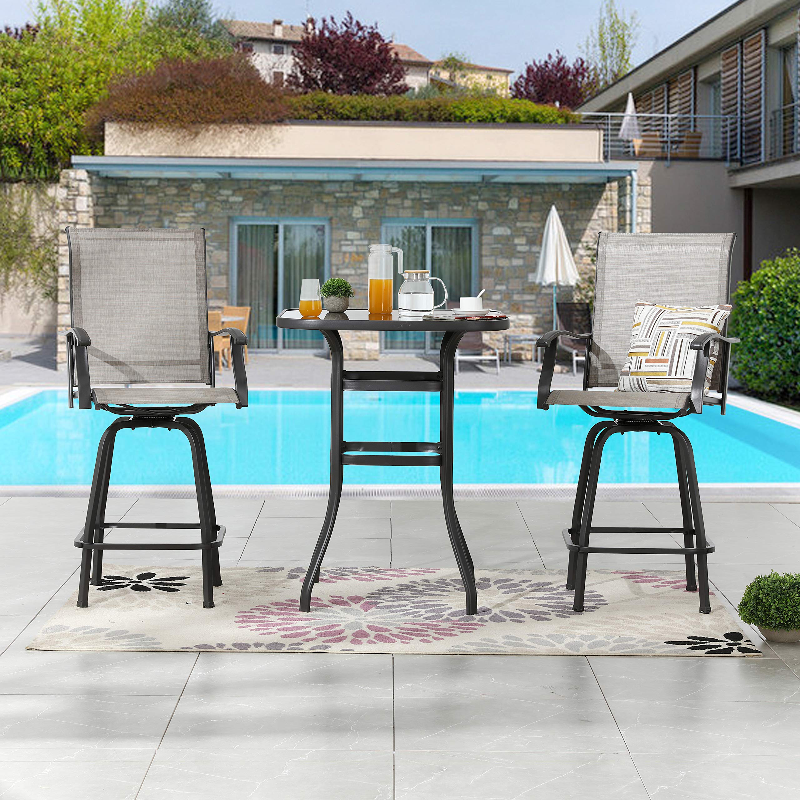Buy LOKATSE HOME Bar Height Bistro Patio Table Set 3 Piece High Top