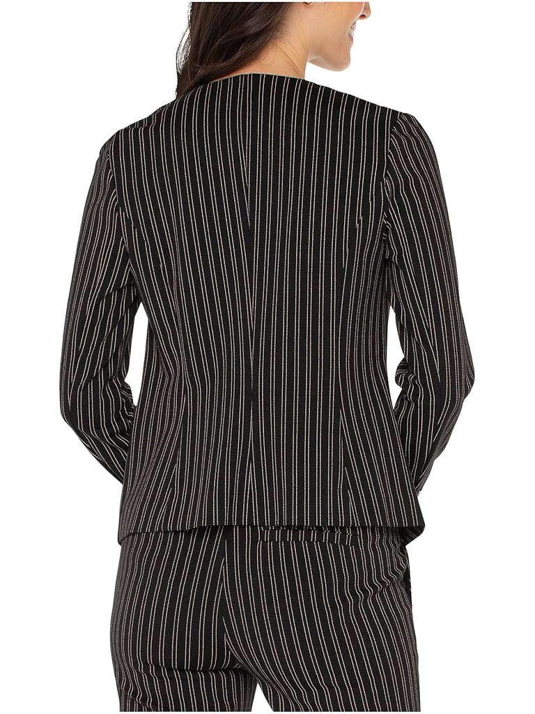 Black Liverpool Los Angeles Petite Collarless Super Stretch Ponte Fitted Blazer