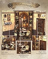 Vista 6 de Kit de Rincón de Libros Cutefun - Kit de Construcción de Casa de Muñecas en Miniatura para Estantería, Kits de Rincón de Libros para Adultos