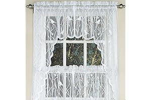 Sweet Home Collection Kitchen Window Valance Swag Curtains