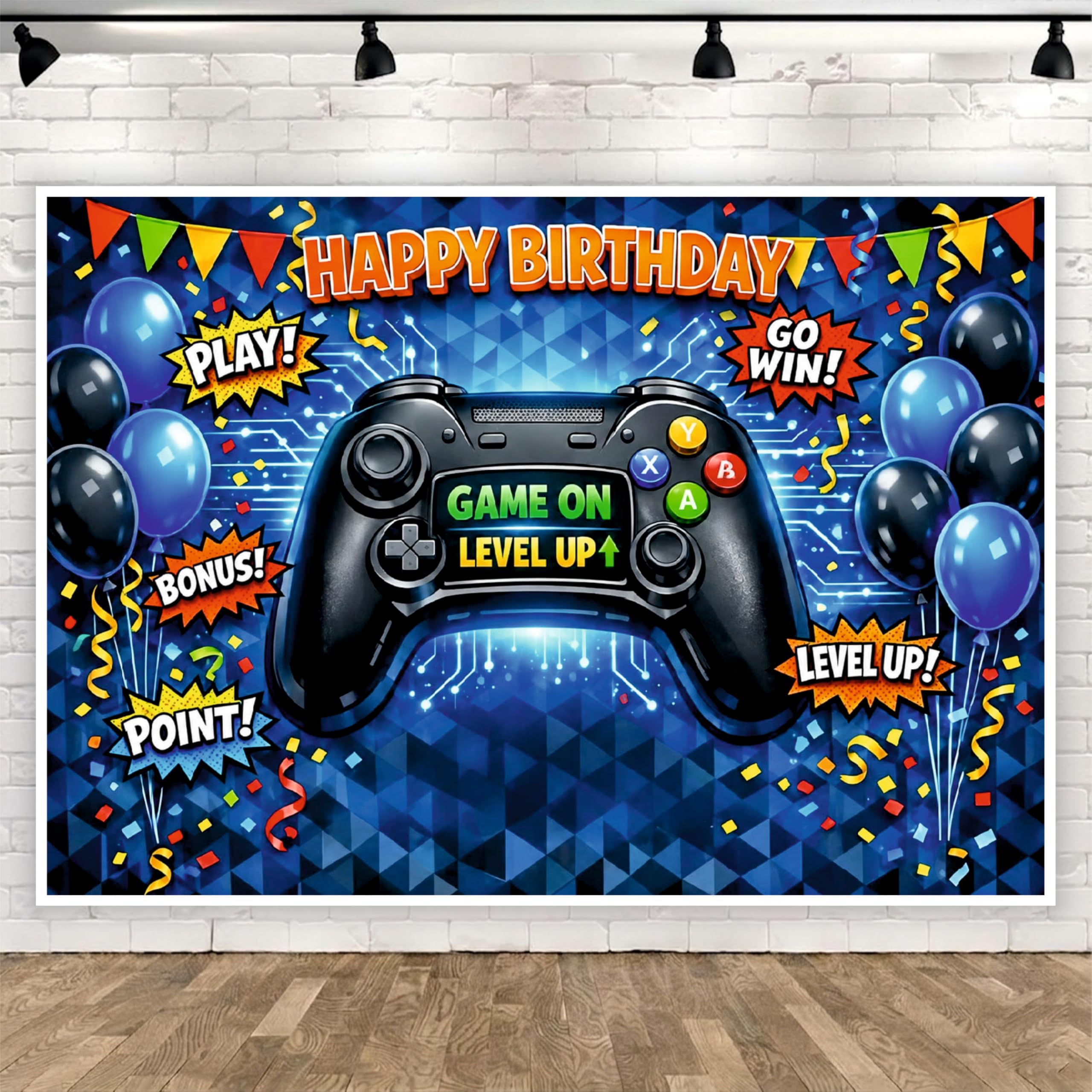 Gaming Theme Happy Birthday Backdrop for Decoration 8x5 Ft, Birthday Background Banner Cloth for Kids, Boys & Girls, Party Photo Booth Backdrop, Reusable Fabric Banner for Cake Table Decoration-image-27