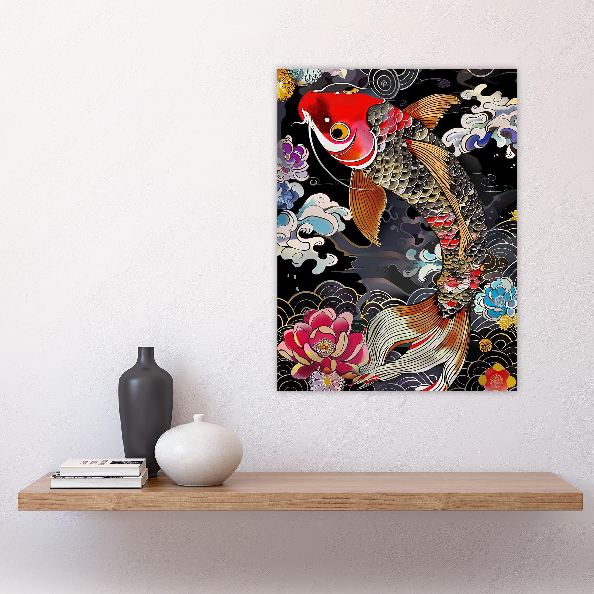 Artery8 Grußkarte Mit Koi-Karpfen & Lotus – 17,5 X 12,5 Cm, Hochwertiges Papier, Blanko Innen