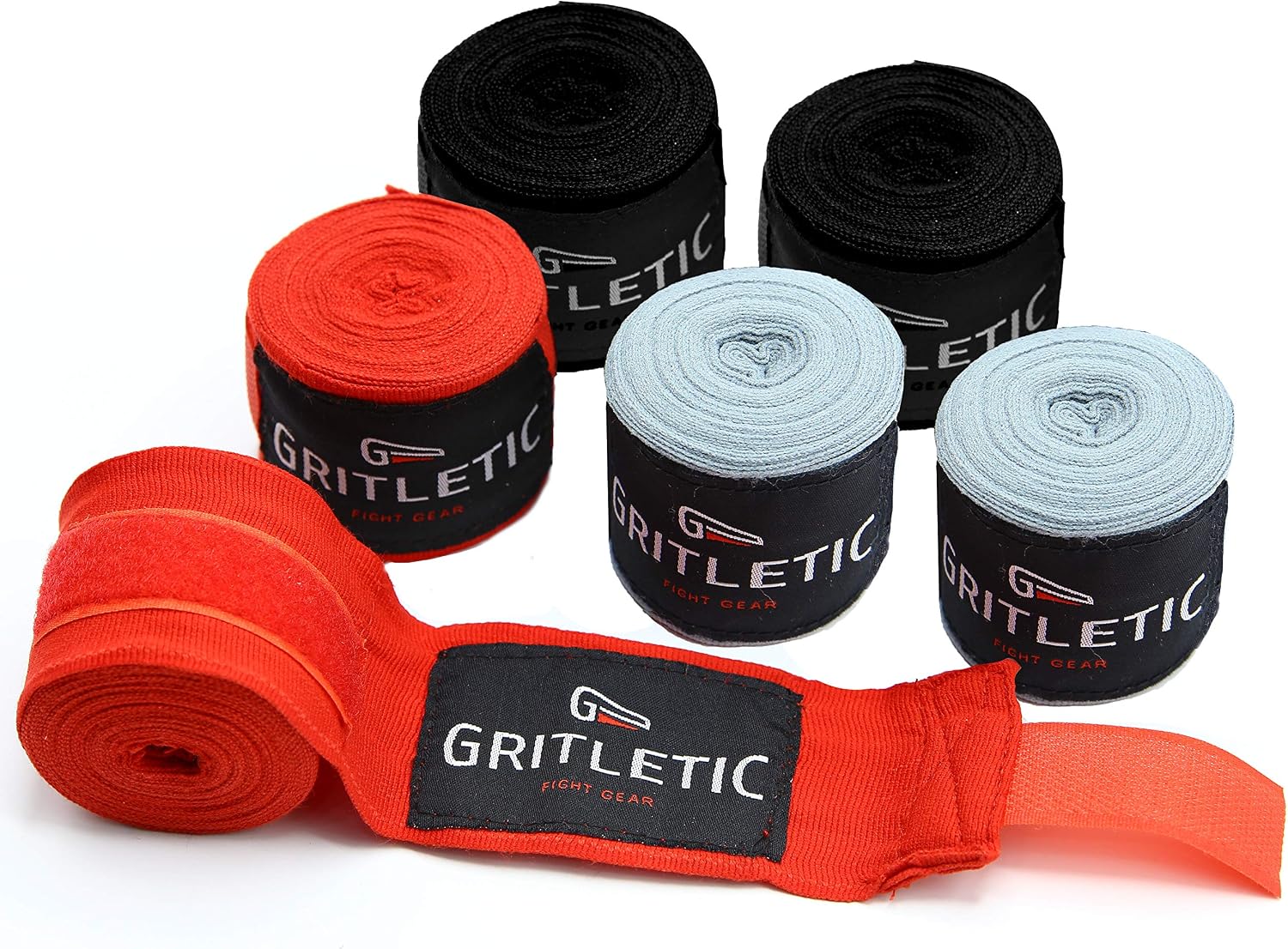 GRITLETIC Boxing Hand Wraps for Men & Women | Elastic 180 inch Wraps for Boxing Gloves, Wrist Support for Boxing Kickboxing Muay Thai MMA