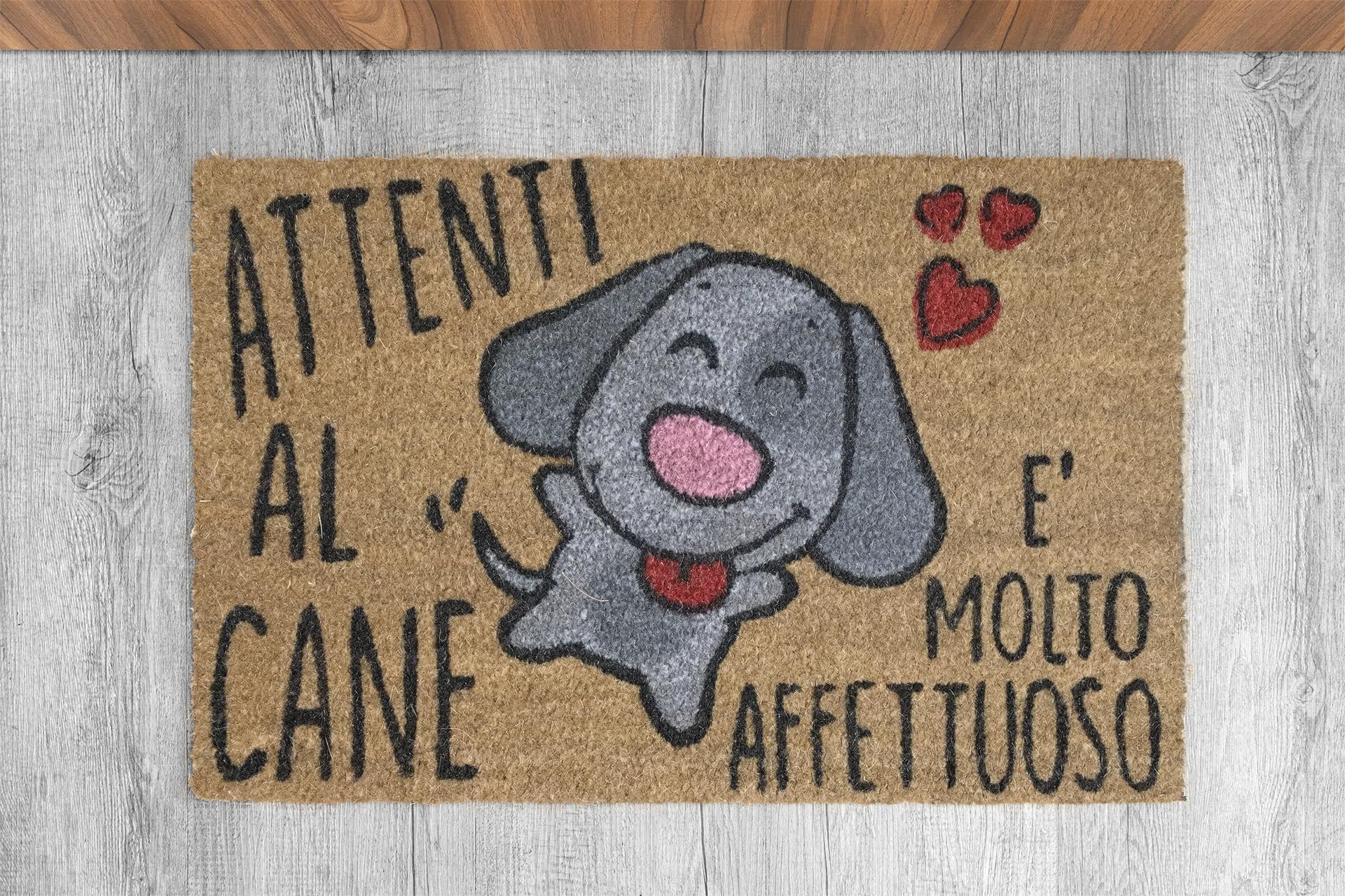 KOKO DOORMATS Zerbino ingresso casa in Fibra di Cocco “Attenti al Cane” | Tappeto Ingresso Esterno con Base Antiscivolo in PVC | Design Simpatico e Resistente da 40x60 cm per Porta d’Ingresso