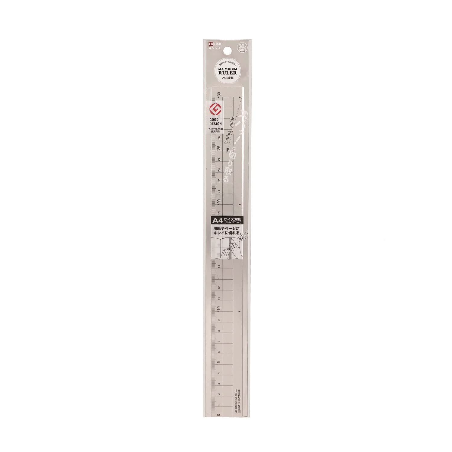 Kutsuwa XS04SV Aluminium Ruler 30 cm Silver
