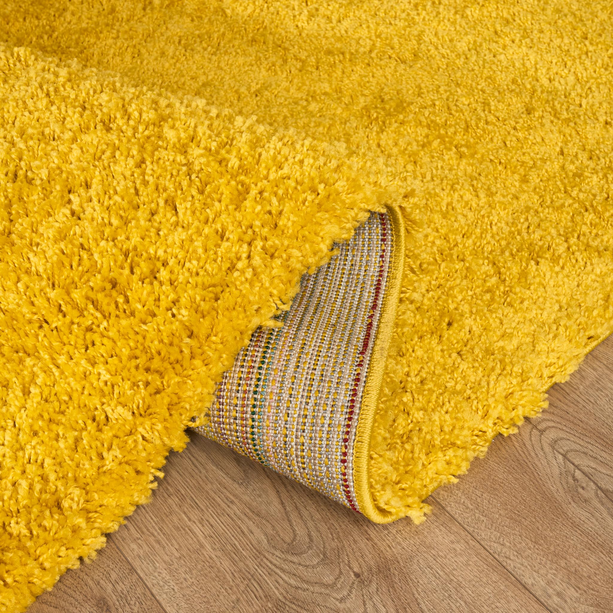Bravich Round Green Rug 150cm (5') 5cm Pile Green Shaggy Large Circle Thick Fluffy Living Room Hessian Backed Washable — view 170